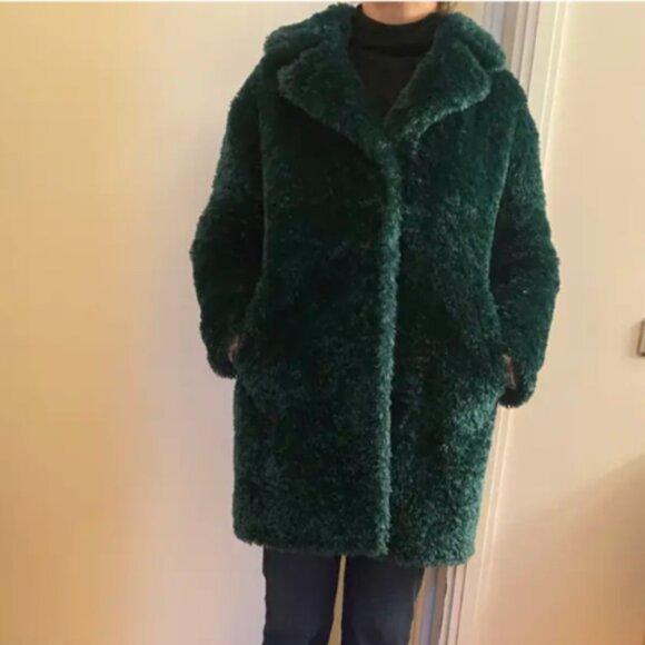 Brand New With Tags Green Teddy Bear Coat (Midlength) Size 40 - Picture 4 of 5